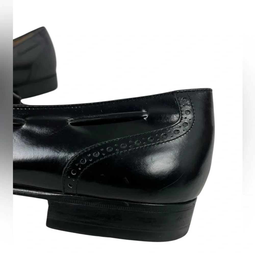 Salvatore Ferragamo Mens 10.5 C Made in Italy Lucas Kiltie Tassel Loafer Black